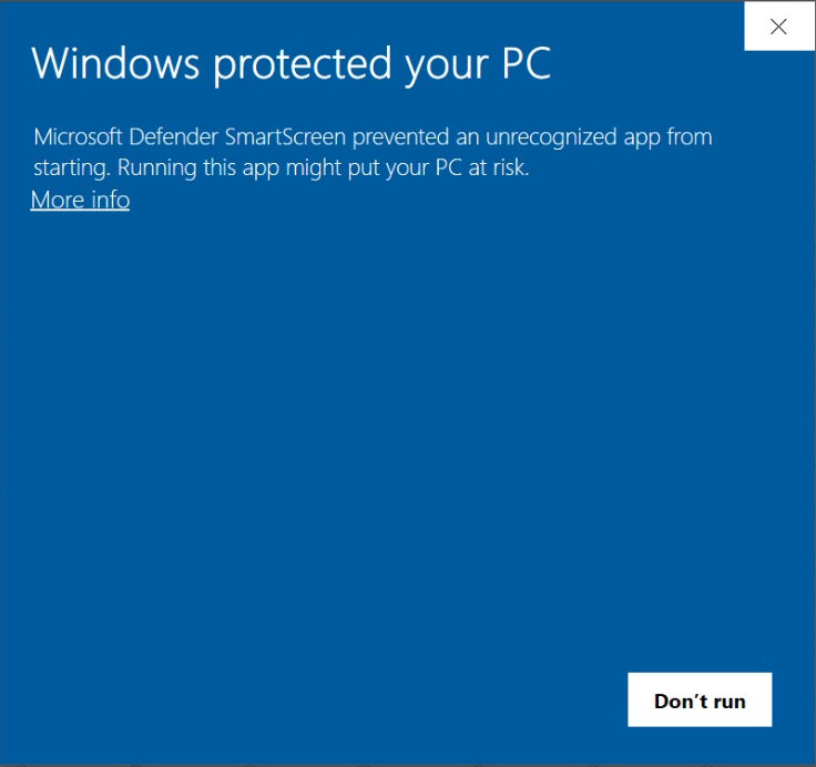 Windows protected your computer